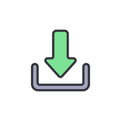 Poster - Graphic Illustration Of A Download Symbol With Transparent Background