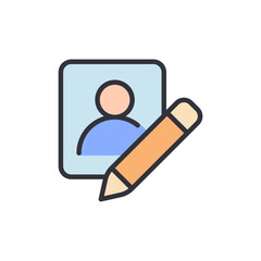 Poster - Colorful Icon Depicting User Profile Editing With Pencil Tool