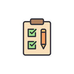 Poster - Clipboard With Checkmarks And Pencil Illustration On Transparent Layout