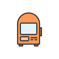 Poster - Stylized Illustration Of A Retro Orange Television On Transparent Display