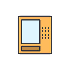 Poster - Stylized Illustration Of An Automated Teller Machine On Transparent Surface
