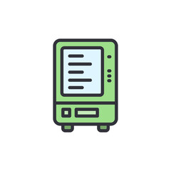 Leinwandbilder - Isolated Green Retro Computer With Display For Digital Illustration