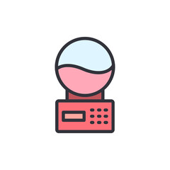 Poster - Isolated Cartoon Image Of A Laboratory Electronic Scale With Sphere