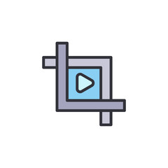 Poster - Video Editing Symbol Icon For Media Production And Cropping Tool