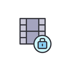 Poster - Locked Footage Illustration For Secure Video Data Protection Theme