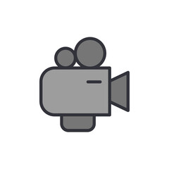 Poster - Stylized Camera Icon In Gray Tones With Transparent Backdrop