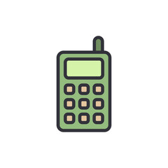 Poster - Stylized Illustration Of An Old Mobile Phone With Button Keypad