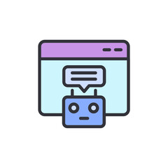Poster - Modern Illustration Of Automated Customer Service Chatbot On Website