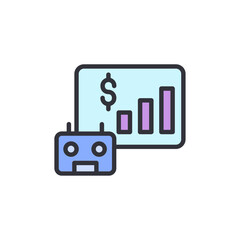 Poster - Automated Financial Growth Depicted Through Robot And Rising Bar Chart