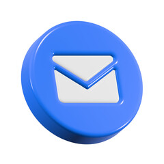 Poster - email button 3d rendering blue color