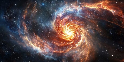 Wall Mural - a galactic explosion resembling a fusion of supernovas and swirling energy fields