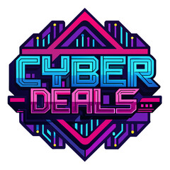 Poster - Get ready for Cyber Deals with this vibrant, modern vector promotion perfect for ads and announcements