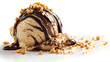 © Thisisbest - Delicious peanut butter and chocolate ice cream scoop topped with crunchy peanuts and chocolate drizzle