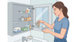 © Willy - Woman organizing medicine cabinet, choosing medication for healthcare and wellness routines