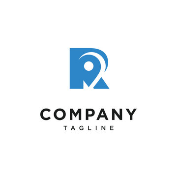 Letter R Location Logo Icon Vector