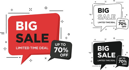 Poster - Big sale limited time deal up to seventy percent off discount promotion vector graphic design template