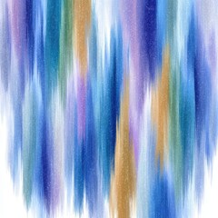 Poster - Abstract Blue Purple Green Beige Glitter Vertical Brushstrokes Painting