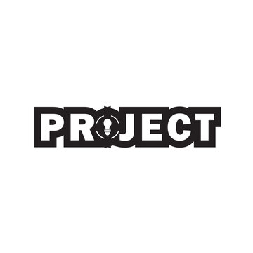 vector project logo white and black font
