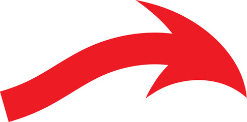 Poster - Bold red arrow pointing upward and forward on black background