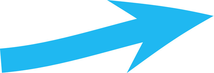 Poster - Bright blue arrow pointing upwards against black background