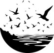 © Jahangir - silhouettes of birds, bird, silhouette, vector, animal, flying, illustration, nature, birds, black, fly, wing, sea, icon, wings, fish, dove, wild, wildlife, pigeon, drawing, seagull, sky, animals, fre