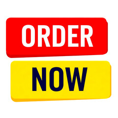 Poster - Red and yellow buttons with text order now isolated on a transparent background image