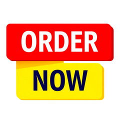 Poster - Red and yellow sign with white text Order Now isolated on a transparent background image