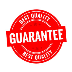 Poster - Red circular guarantee badge with white text best quality isolated on a transparent background image