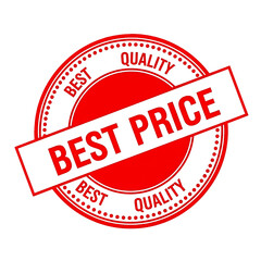 Poster - Red circular stamp with white text best price best quality isolated on a transparent background circle