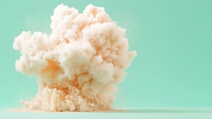 Poster - Powder explosion with Vivid Color: A dynamic cloud of fine powder erupts, creating a striking visual with its billowing form and vibrant colors, capturing the essence of energy and transformation.