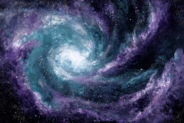 Wall Mural - Spiral Galaxy Pixel Art Illustration