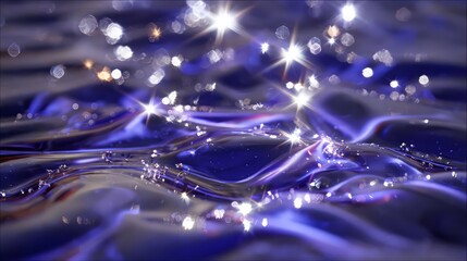 Wall Mural - Abstract Water Surface With Sparkling Light Effects