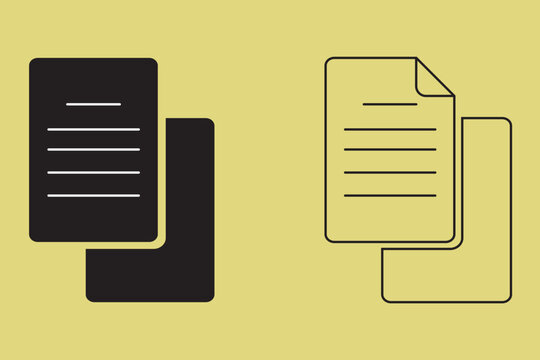 Set of document related line icons. File, page, form, report, search, list etc. Editable stroke. Vector illustration. Eps 10