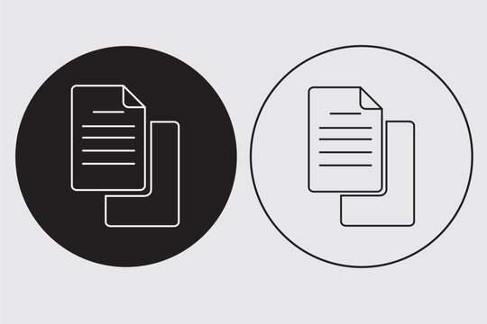 Set of document related line icons. File, page, form, report, search, list etc. Editable stroke. Vector illustration. Eps 10