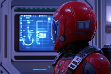 Leinwandbilder - Close-up of a futuristic astronaut suit.