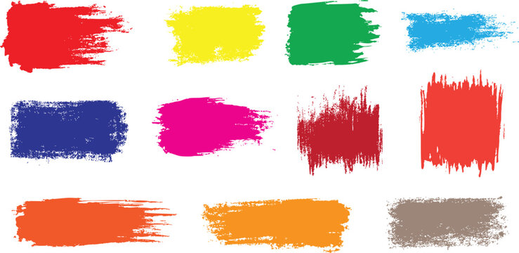 Set of colorful brush strokes 