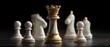 © Богдан Скрипник - Miniature white chess pieces against dark background for strategic gameplay design