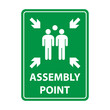 © Nuy - Fire assembly point sign, gathering point signboard, emergency evacuation vector for graphic design, logo, web site, social media, mobile app, ui illustration