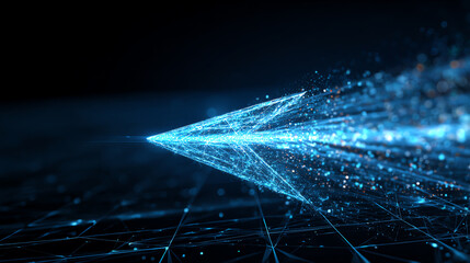 Poster - A captivating abstract representation of digital movement showcasing lines and particles in a futuristic style.