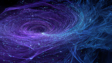 Aufkleber - A stunning depiction of swirling cosmic energy in purple and blue hues, symbolizing the beauty of the universe.