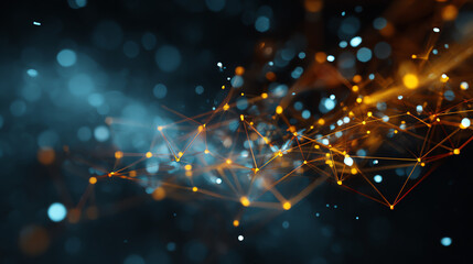 Aufkleber - Abstract digital network with glowing particles, conveying innovation and connectivity in modern tech environments.