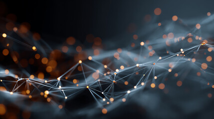 Aufkleber - Abstract technology background with glowing lines and dots representing data connectivity and innovation in digital world.