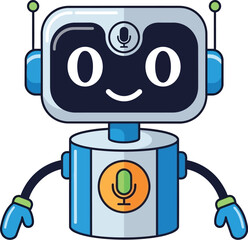 Poster - Cute robot illustration vector design for kids technology and ai learning resources and education content