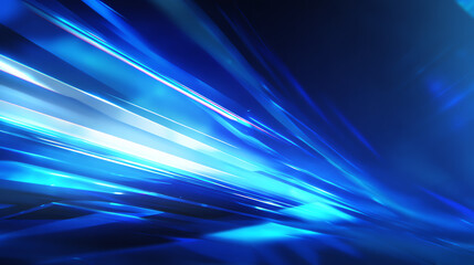 Poster - Dynamic blue light streaks create a vibrant background, perfect for technology or abstract themes.