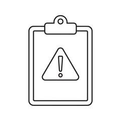 Poster - warning alert on a clipboard for a danger error or risk showing an important information notice for 