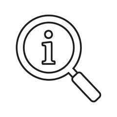Poster - Search information icon with a magnifying glass to find research and analyze data for discovery investigation and knowledge exploration