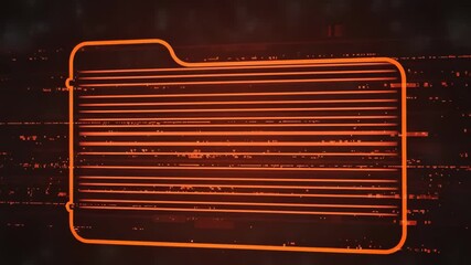 Poster - An abstract digital folder icon with glitch effects representing data corruption
