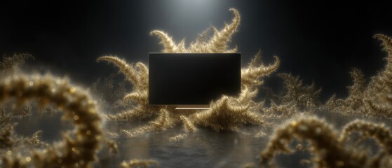 Poster - Futuristic smart television with crystalline design concept for home decor
