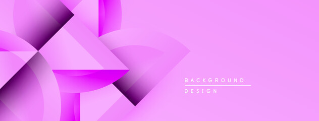 Poster - Abstract pink background. Geometric shapes overlap creating dynamic visual effect. Modern design elements present.