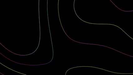 Poster - Abstract colorful lines creating a smooth wave pattern on a dark background, suitable for design